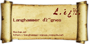 Langhammer Ágnes névjegykártya
